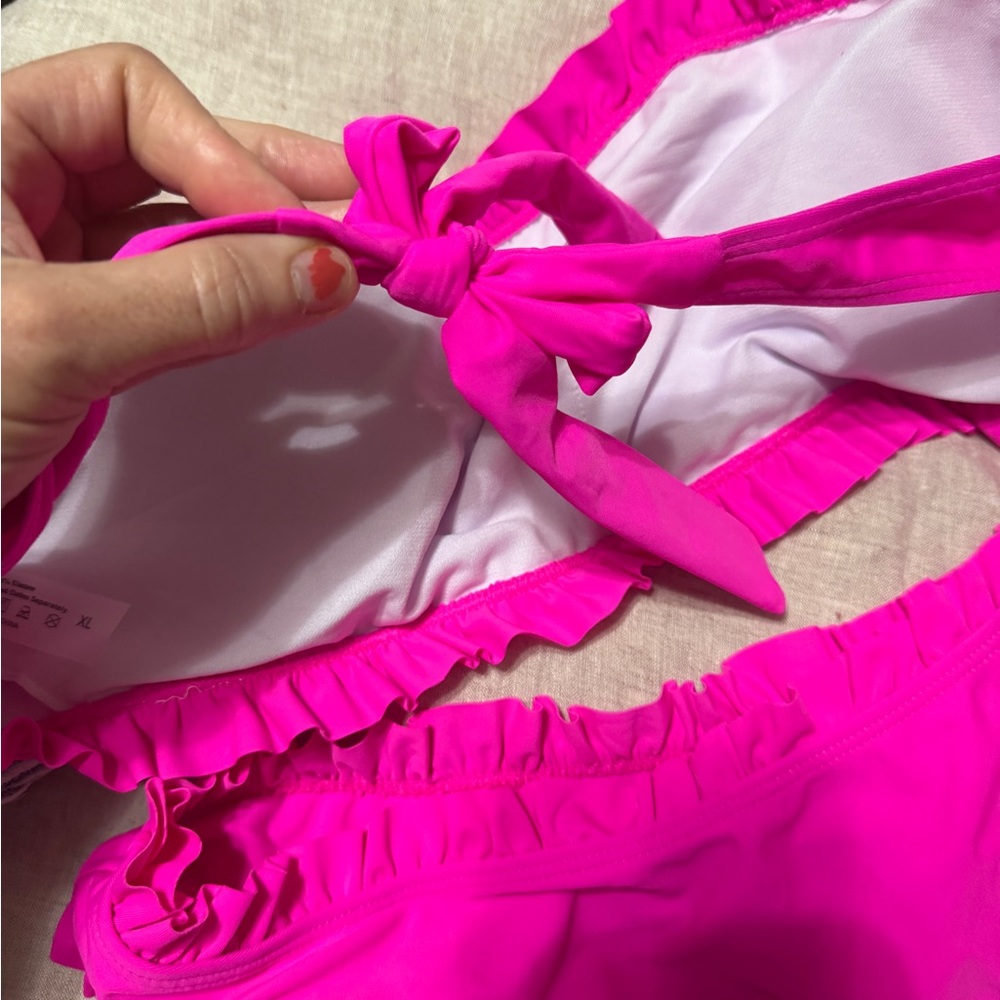 Pink Ruffled Bikini Set NWOT - Picture 5 of 7